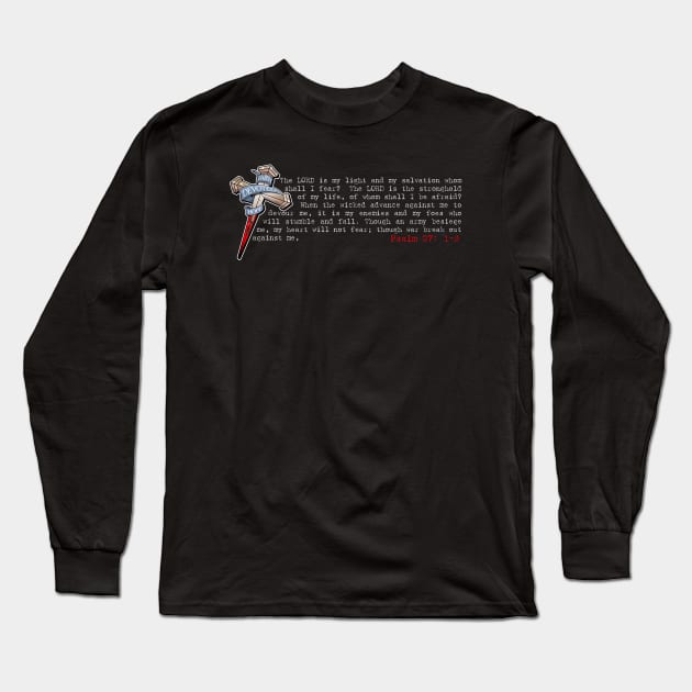 Psalm 27:1-3 Long Sleeve T-Shirt by razrgrfx